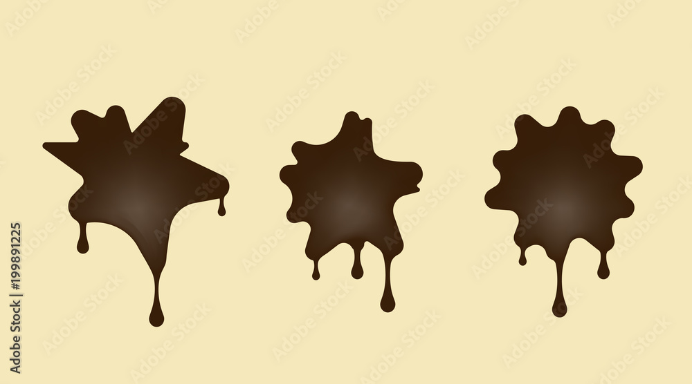 Cookies in the form of blots figure. Dark chocolate vector illustration. Collection of different sweets. Cookies in the form of blots figure. Dark chocolate vector illustration. Collection of different sweets.