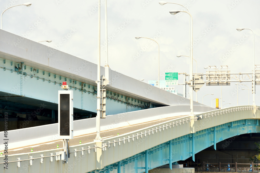 Obraz premium 都市高速 福岡市百道出入口付近