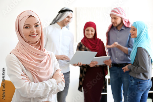 Muslim businesswoman and he...