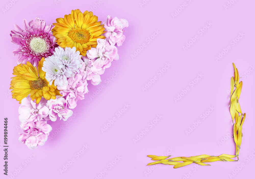Fototapeta premium Flower flat lay
