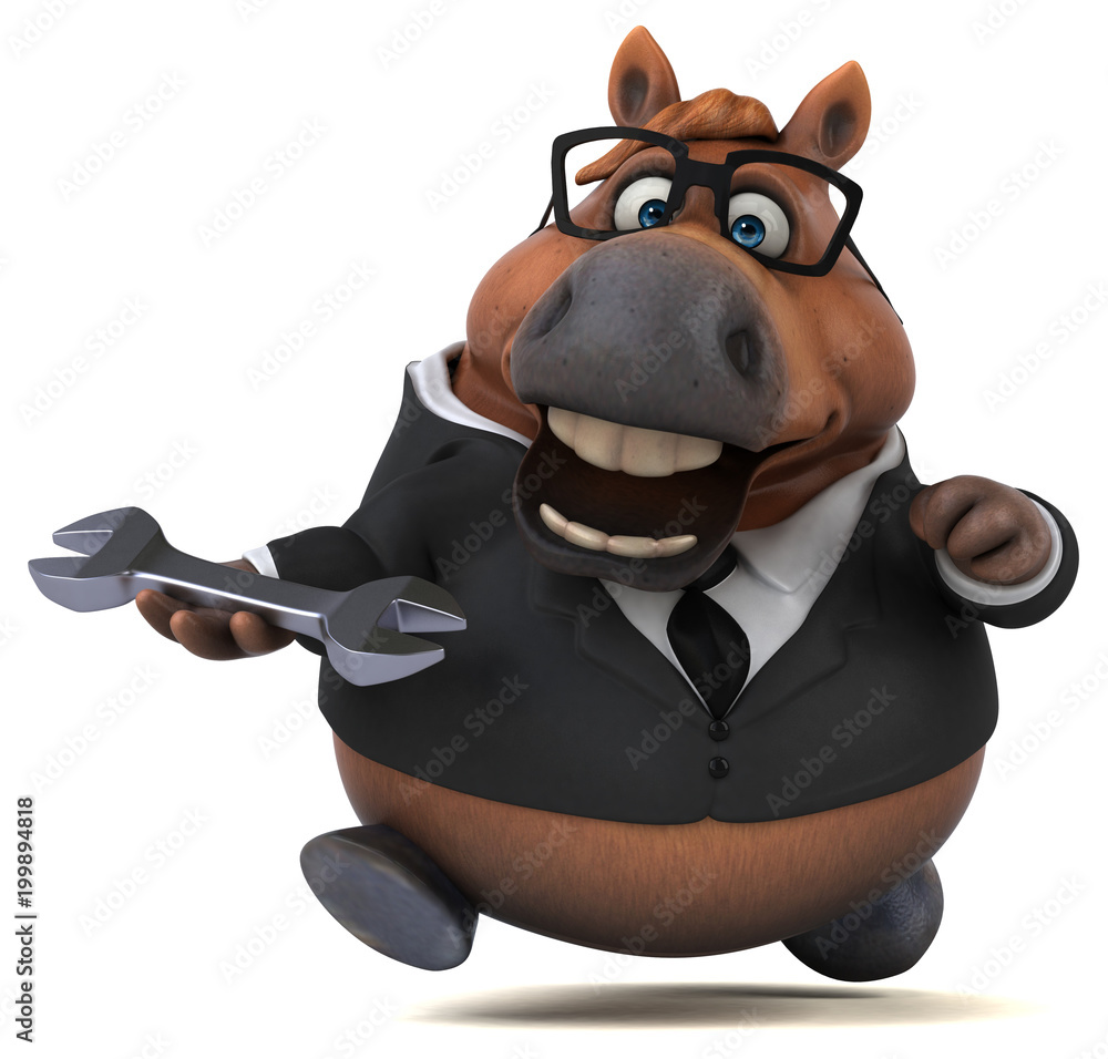 Naklejka premium Fun horse - 3D Illustration