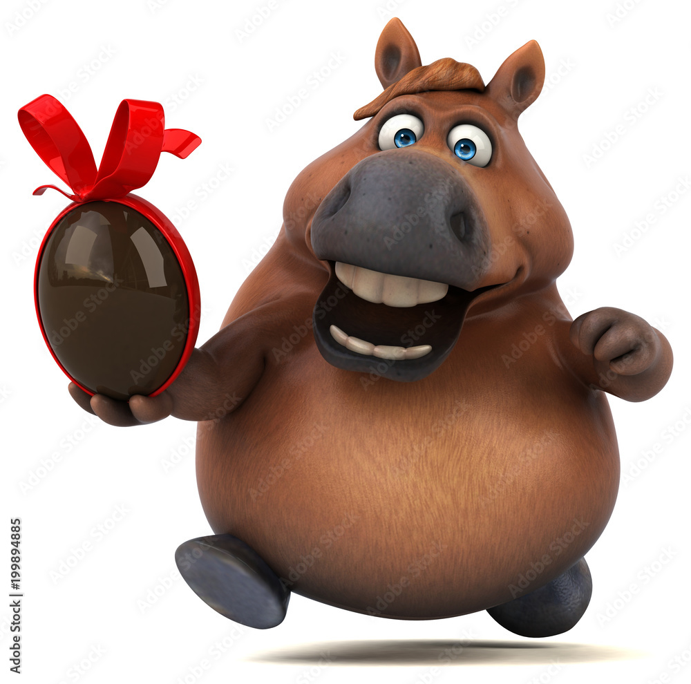 Naklejka premium Fun horse - 3D Illustration