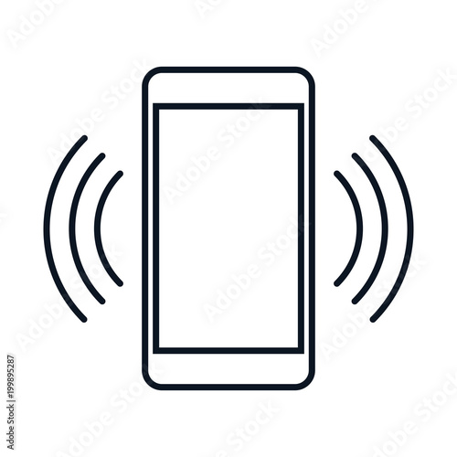 caller's mobile phone, line icon. vector illustration.