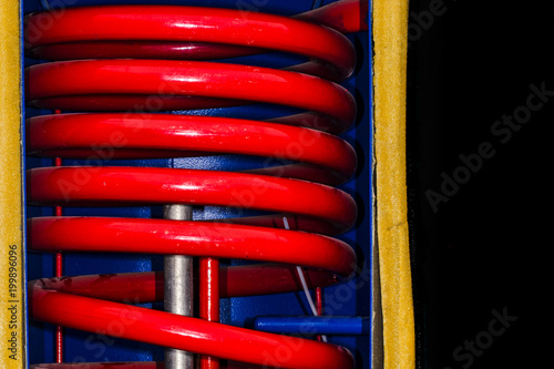 red spiral tube in heaters, background image with space for text