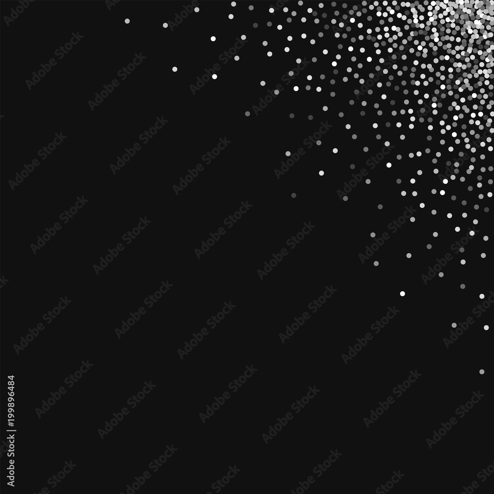 Round gold glitter. Top right corner gradient with round gold glitter on black background. Astonishing Vector illustration.