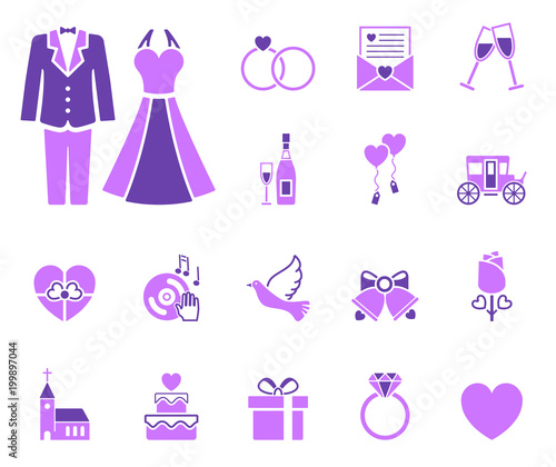Hochzeit Iconset - Lila (Schatten)