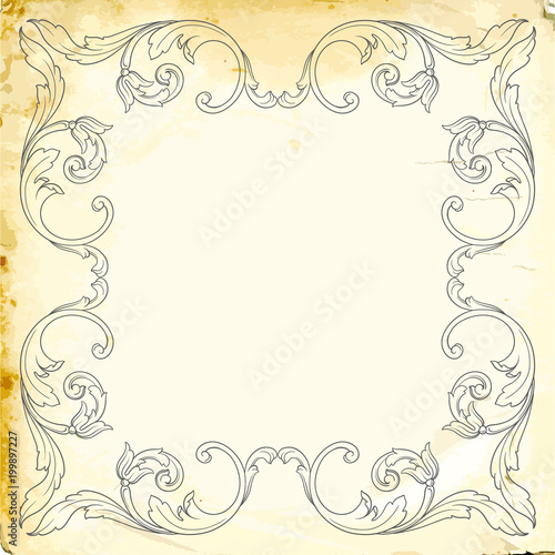 Vector baroque of vintage elements for design. 