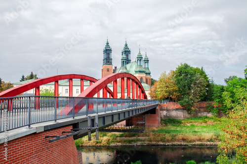Jordan bishop Bridge and old cathedral church , Poznan, Poland