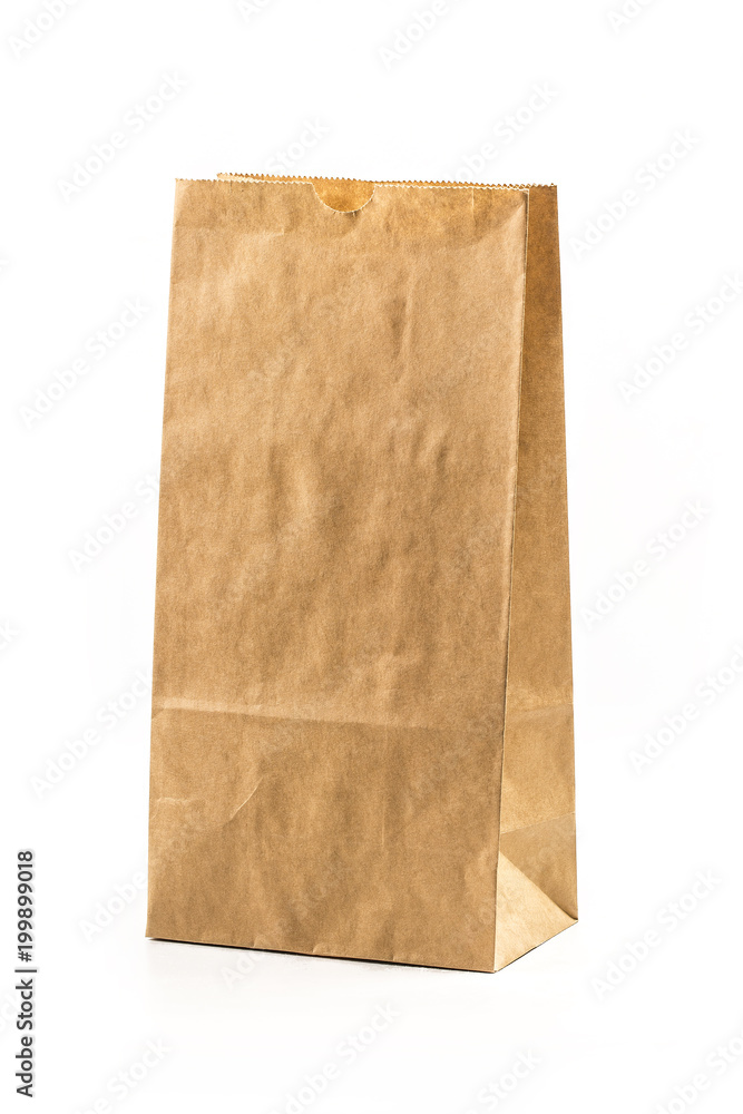 Various kraft paper bags isolated on white background Various kraft paper bags isolated on white background