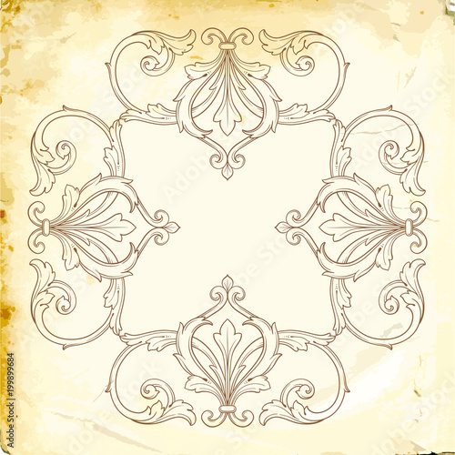 Vector baroque of vintage elements for design. 