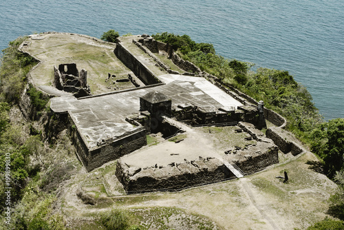 Aerial view of Fort Sherman at Toro Point, Panama Canal, Panama
