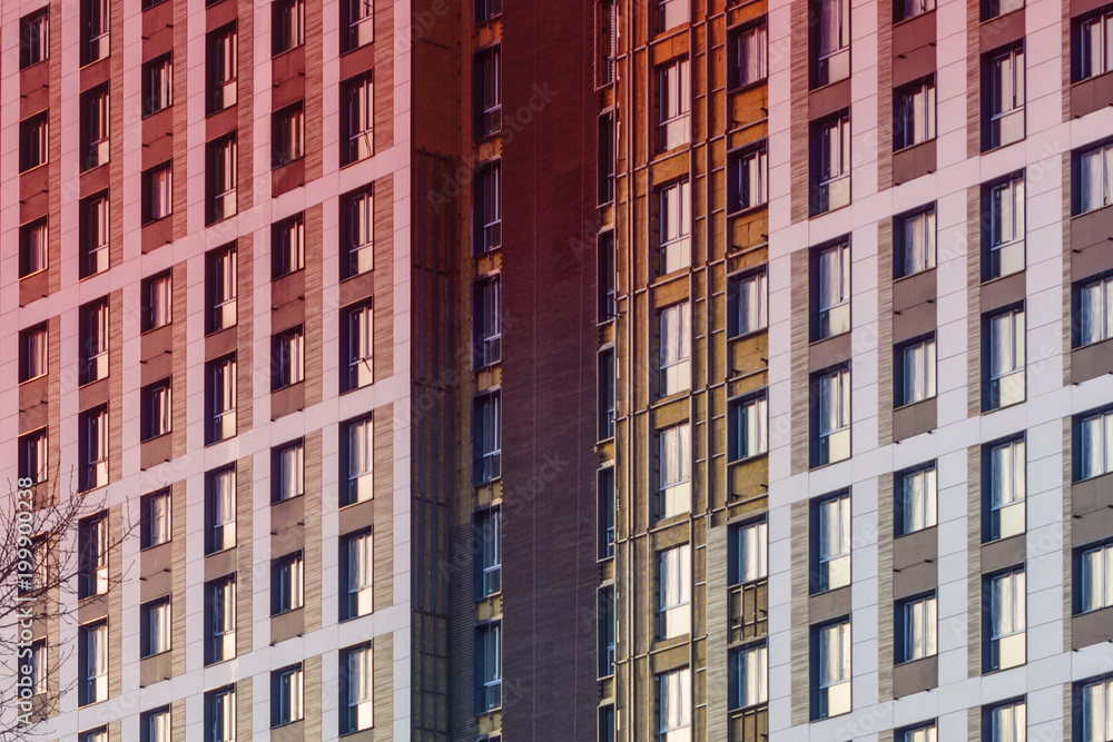 Fototapeta premium Fasada budowanego budynku