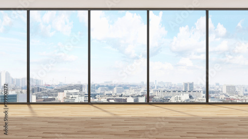 Modern bright interiors apartment 3D rendering illustration