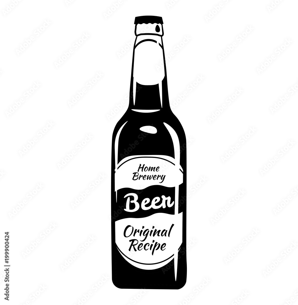 Beer bottle. illustration isolated on white Beer bottle. illustration isolated on white