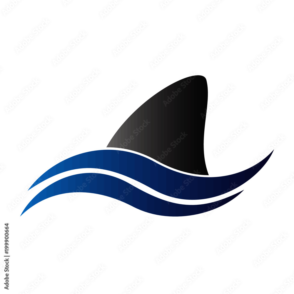 Shark and waves vector Shark and waves vector