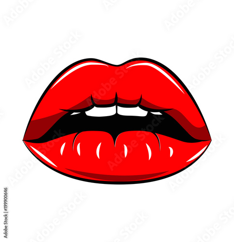 Female sexy lips.  illustration isolated on white