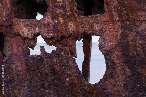 Shipwreck of HMQS Gayundah at Woody Point, Queensland, Australia. photo