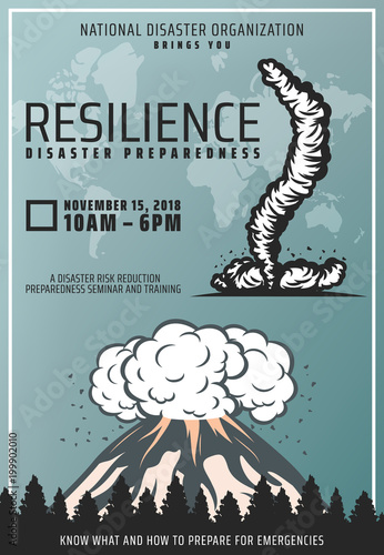 Vintage Colored Natural Disaster Poster