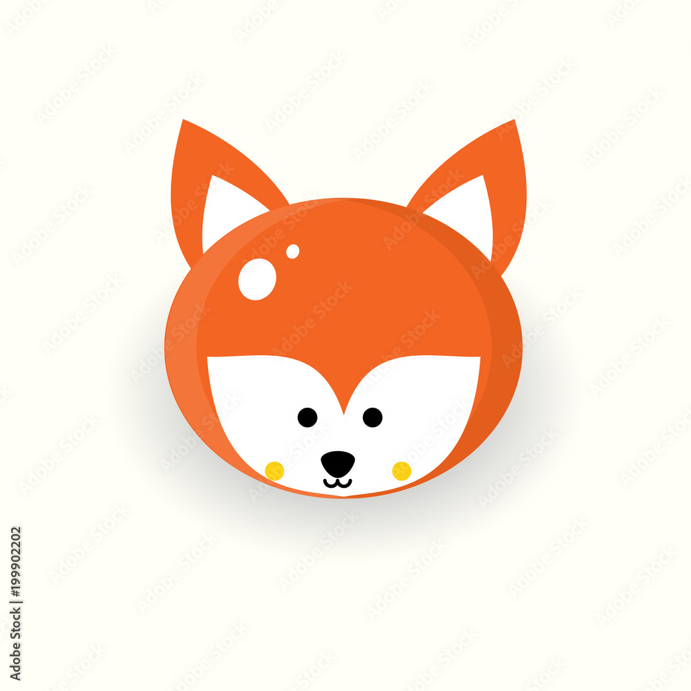Fototapeta premium Vector image of a fox design on a white background. Vector, illustration eps10