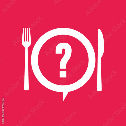 restaurant, cuisine et point d'interrogation