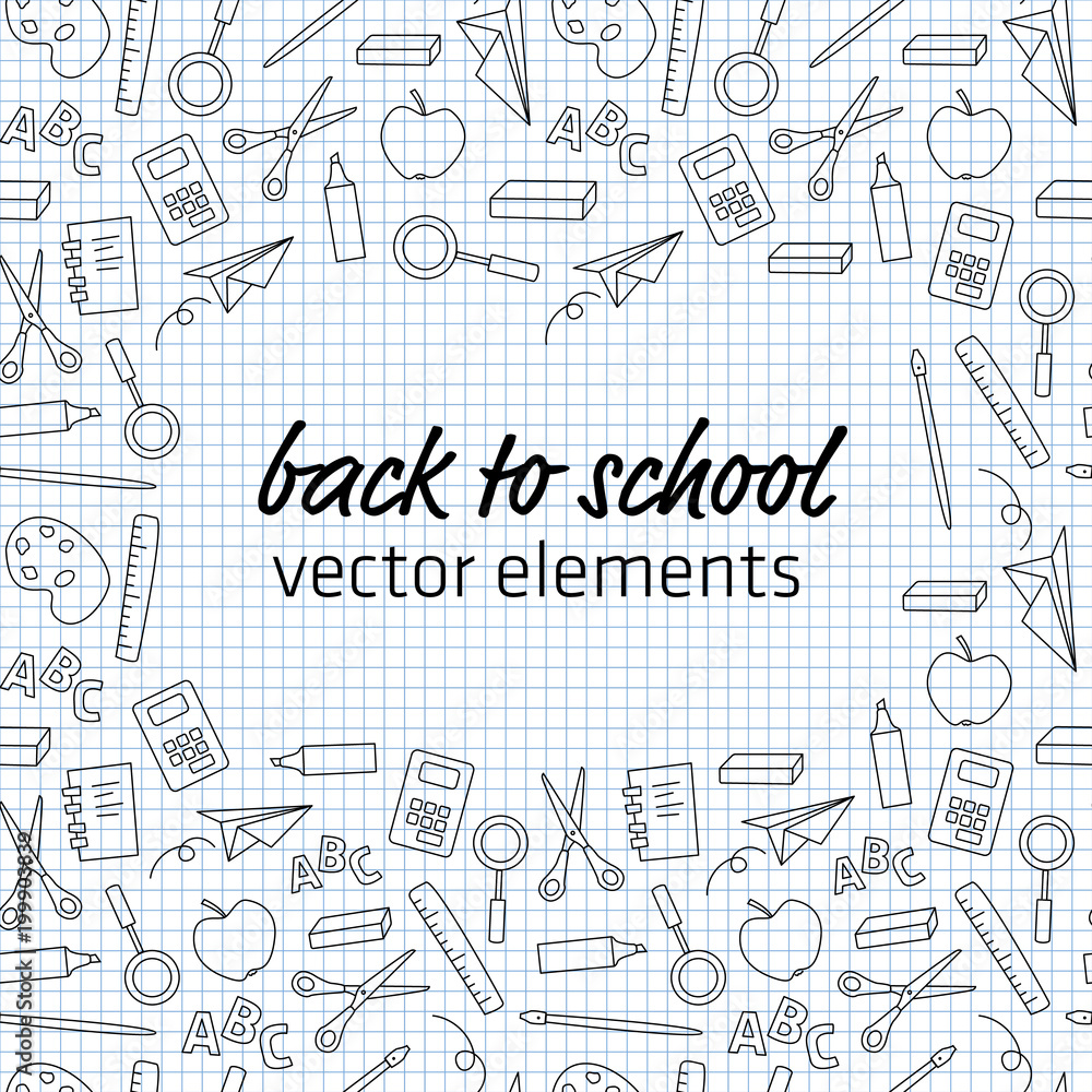 back to school - vector elements