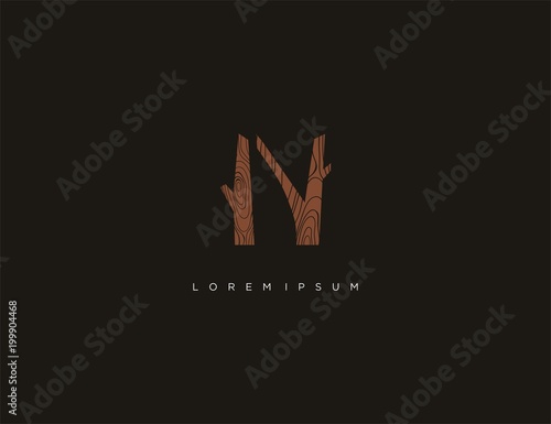 lettering logo  design template. wood texture logo template