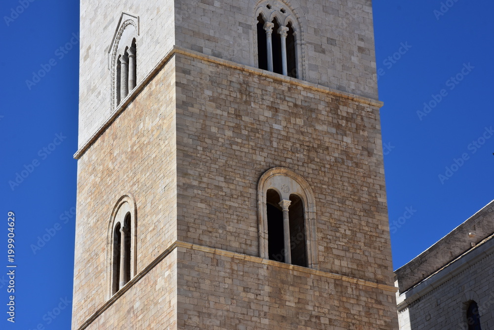 Italy, Puglia, Cathedral of Trani, Details of the bell tower