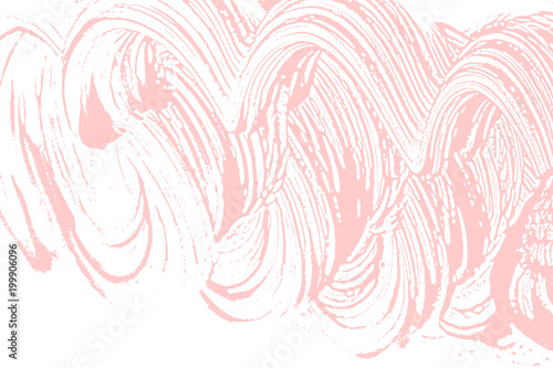 Natural soap texture. Amusing millenial pink foam trace background. Artistic shapely soap suds. Cleanliness, cleanness, purity concept. Vector illustration.