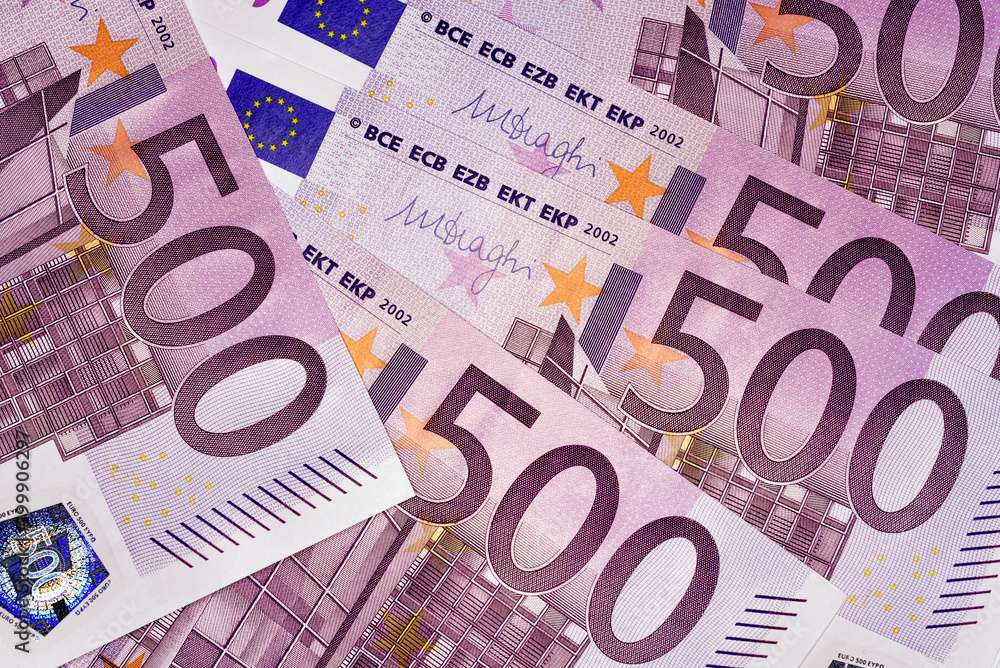 Close-up Euro currency note, European Union currency Close-up Euro currency note, European Union currency
