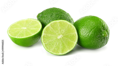 healthy food. sliced lime isolated on white background