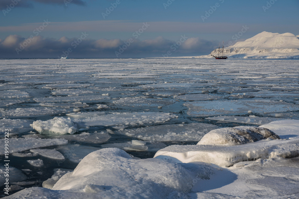 Huge ice blocks on water Huge ice blocks on water