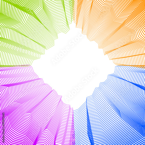 Vector illusive surreal art background for design like a hallucination drug trip surrealism, linear 3d trend. Fantastic psychedelic trendy modern op art, optical dimensional illusion.