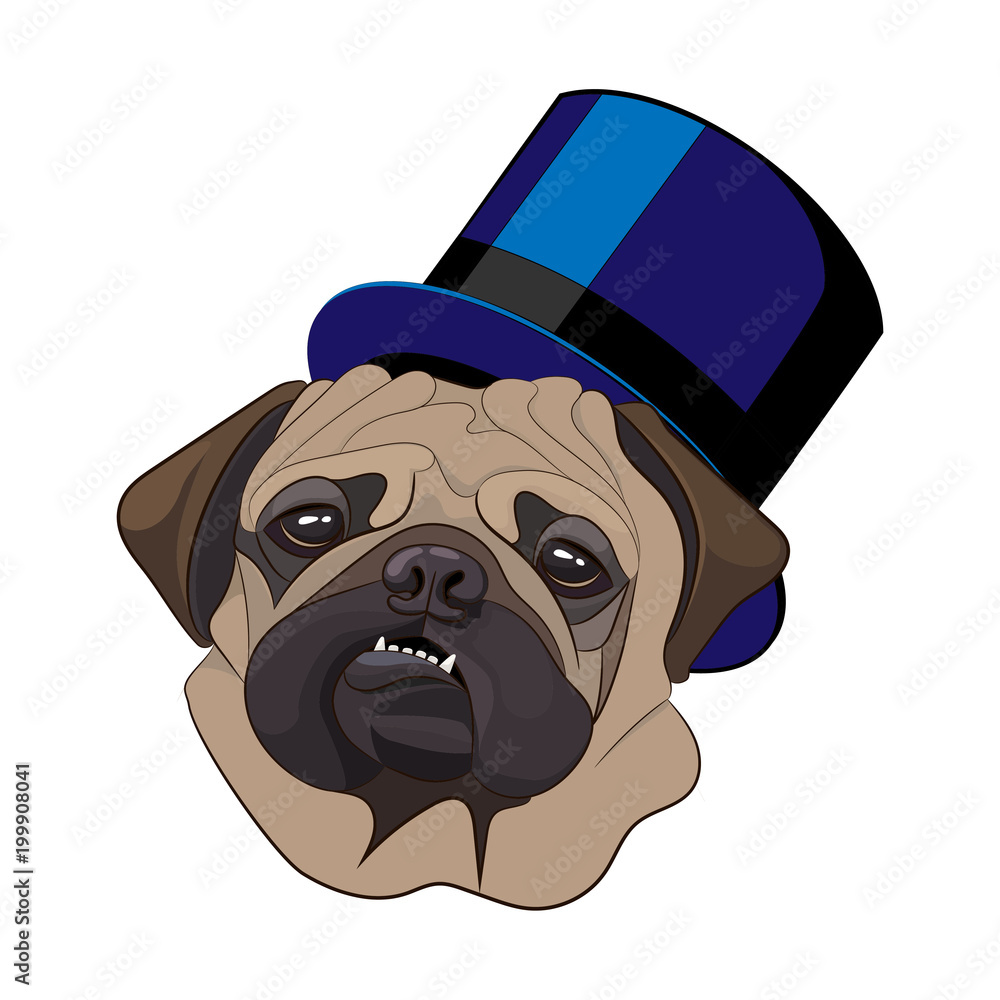 Pug in 2025 a top hat