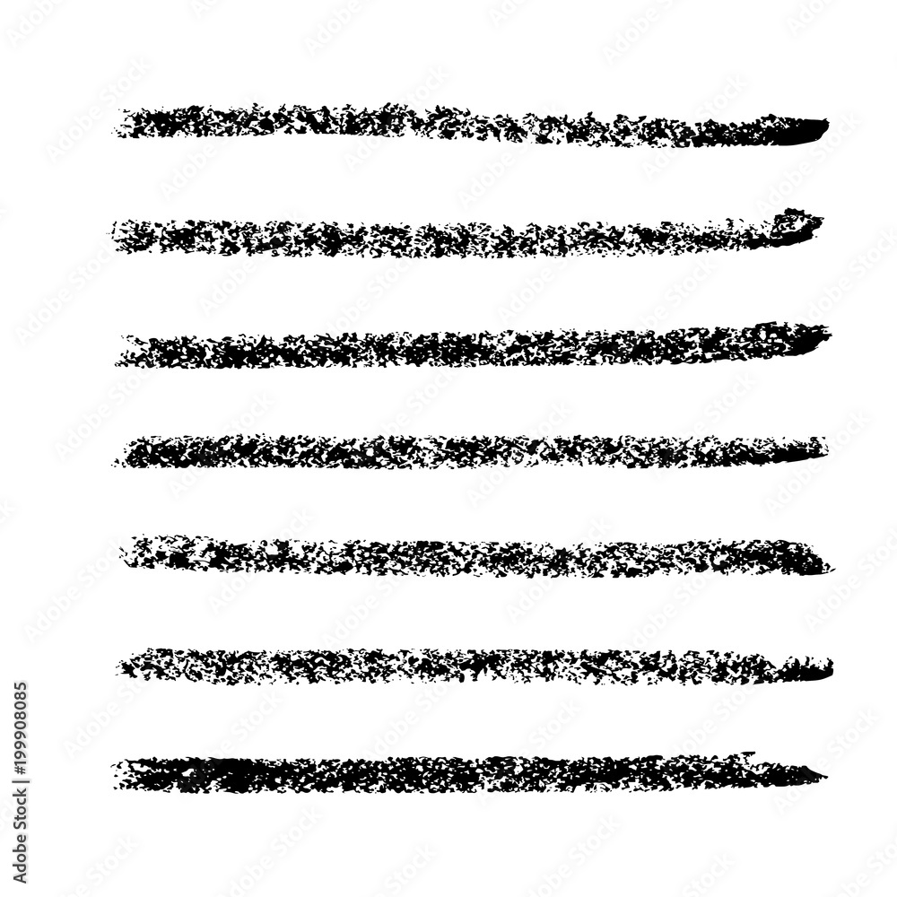 Obraz premium Brush stroke set. Chalk. Texture.