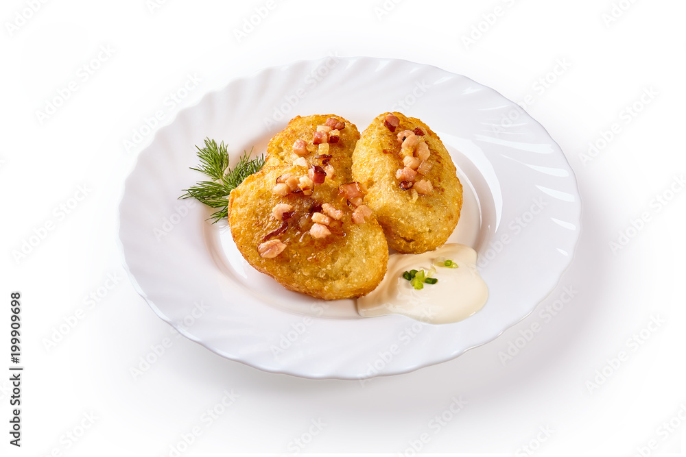 Potato dumplings - a traditional regional dish. Polish, Latvian and Lithuanian cuisine. Potato dumplings - a traditional regional dish. Polish, Latvian and Lithuanian cuisine.