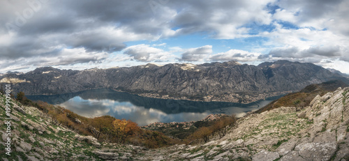 Panorama from the peak of St. Elijah in Montenegro