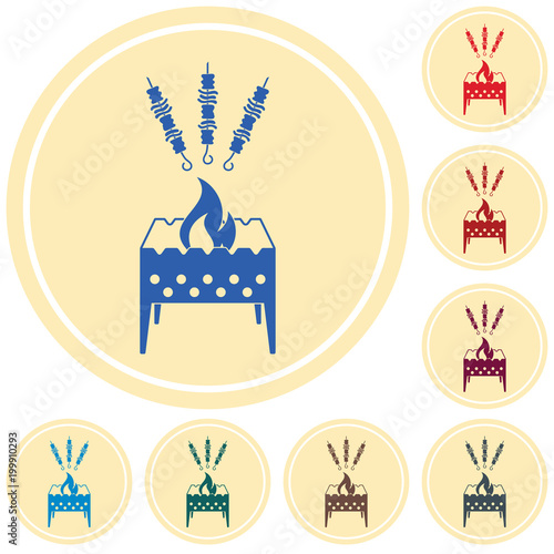 Brazier grill with kebab icon