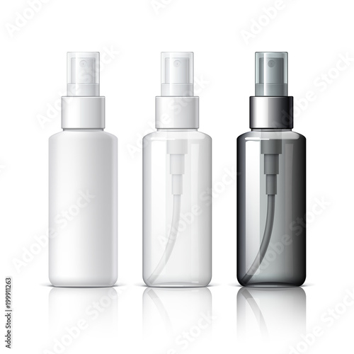 Realistic Cosmetic bottle can sprayer container.
