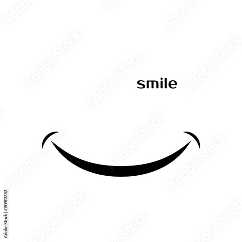 Smile icon on white background. Vector illustration isolated on white background