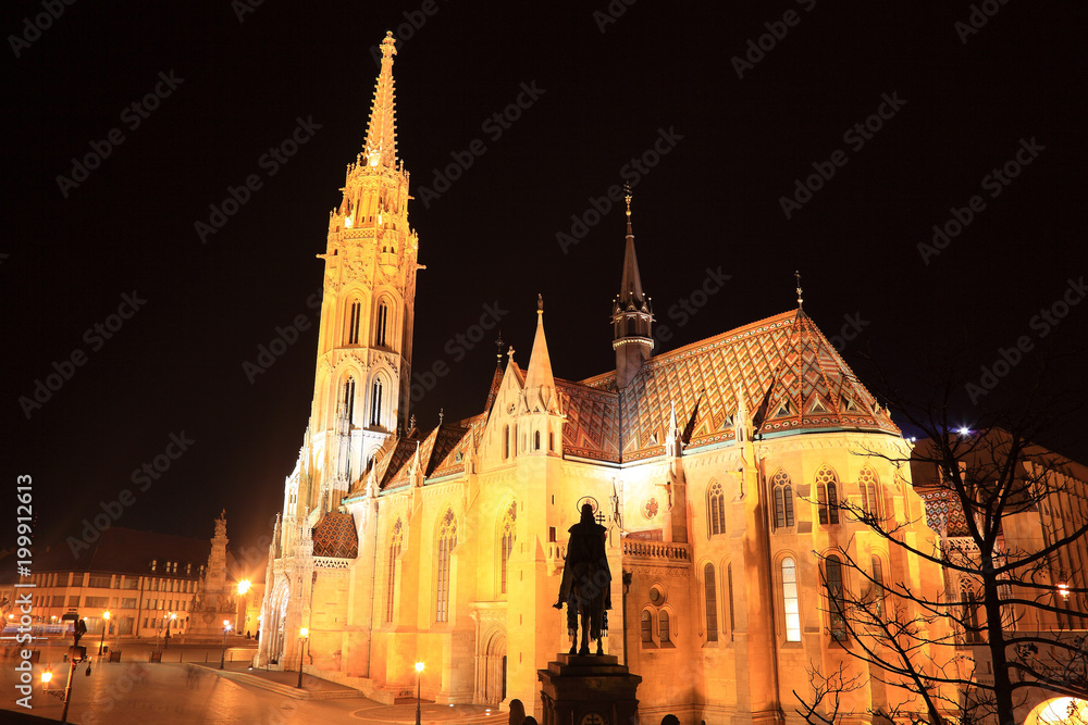Fototapeta premium Matthiaskirche im Burgviertel von Budapest, Ungarn