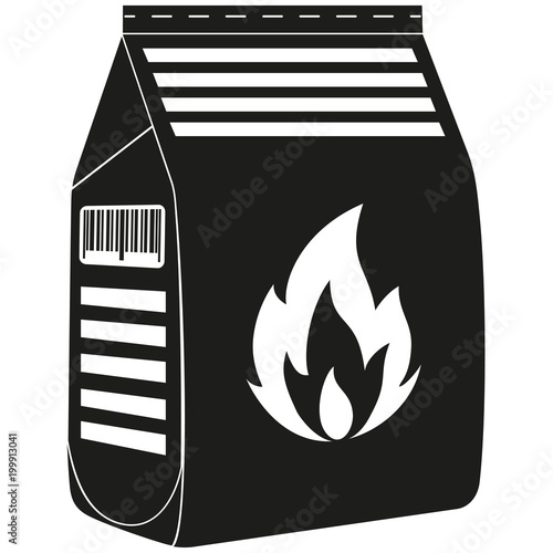 Black and white coal bag silhouette