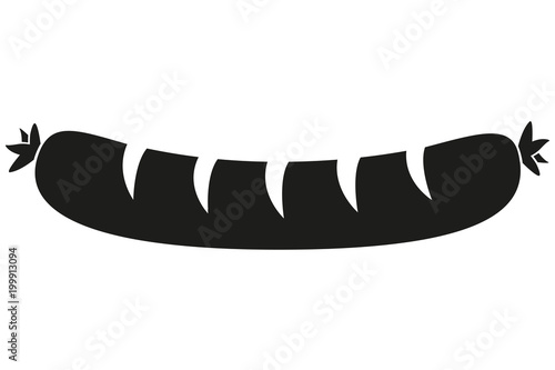 Black and white hot dog sausage silhouette
