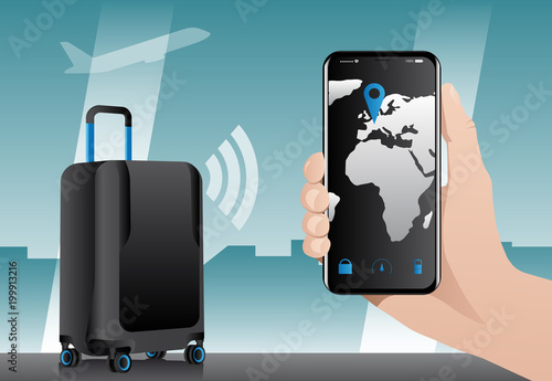 Smart baggage with built-in GPS tracking