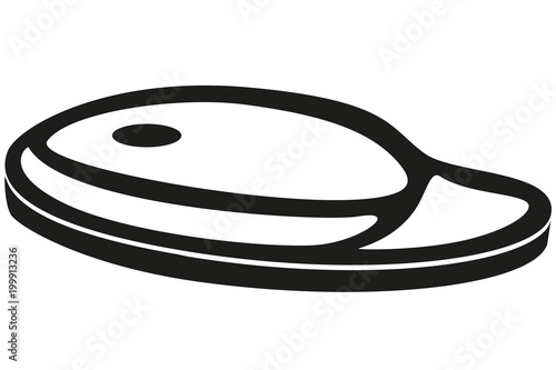 Black and white bbq steak meat silhouette