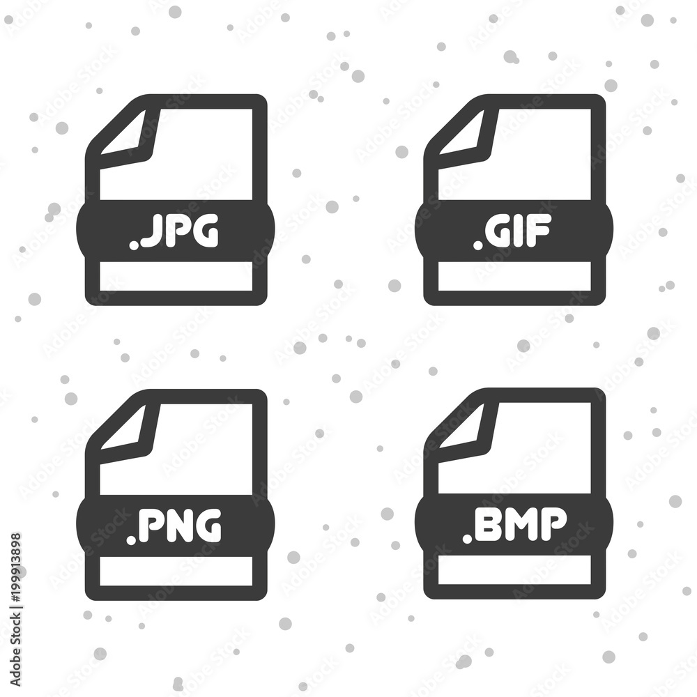 Vetor de Image file icons. Download JPG, PNG, GIF and BMP symbol sign. Web  Buttons. Eps10 Vector. do Stock