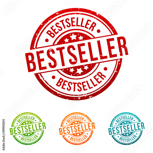 Bestseller Stamp - Onlineshopping Badge in different colours. Eps10 Vector.