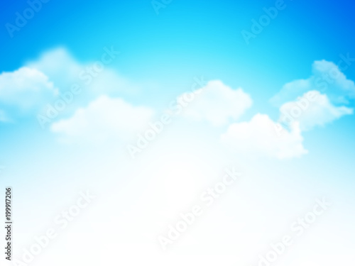 blue sky with clouds abstract vector background