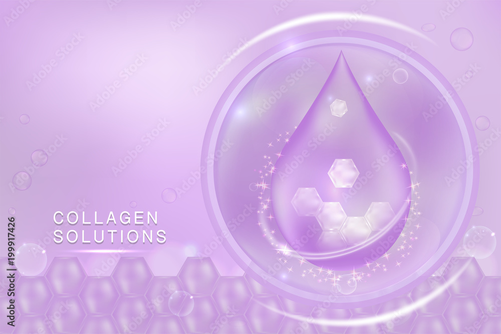 Purple collagen Serum drop, cosmetic advertising background ready to use, luxury skin care ad, illustration vector. Purple collagen Serum drop, cosmetic advertising background ready to use, luxury skin care ad, illustration vector.
