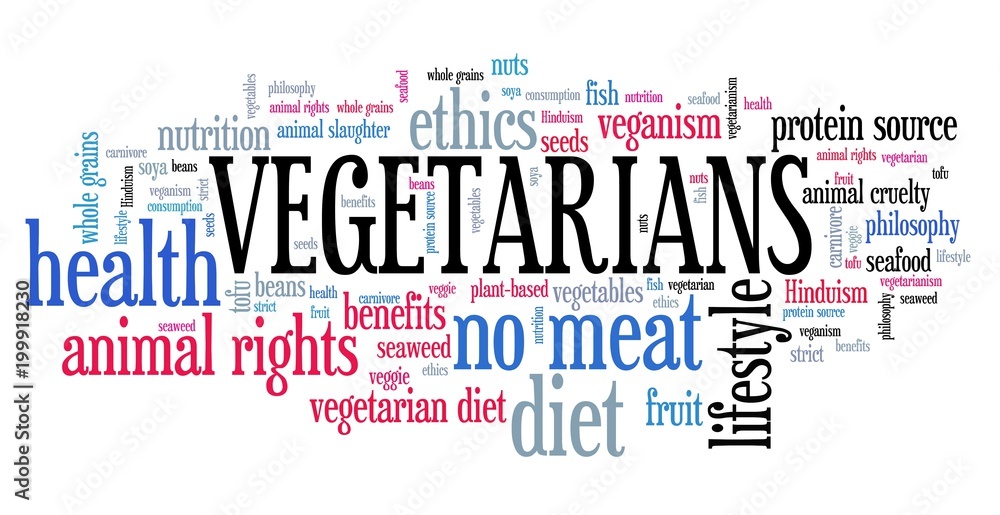 Obraz premium Vegetarians word cloud