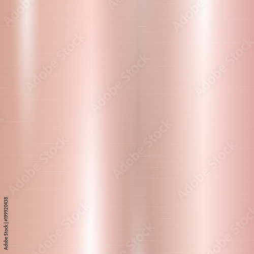 Bright polished plate with a pink gold texture. Colorful vector illustration